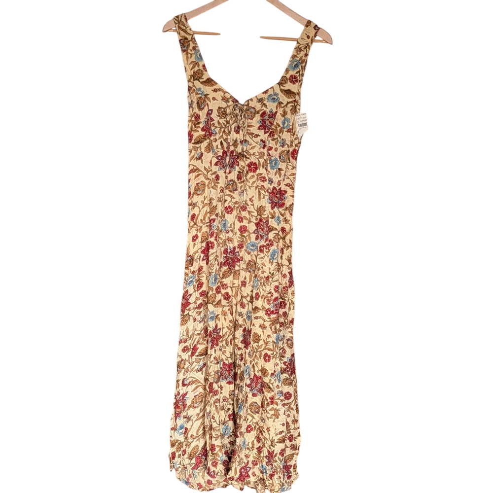 NWT Casual Corner Floral Maxi Dress Sleeveless M Boho Beach Vibes Vacation